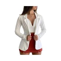 Casaco esportivo feminino elegante, top casual esportivo de escritório fino de manga comprida