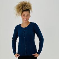 Casaco Facinelli Cardigan Lã com Botão Básico Feminino
