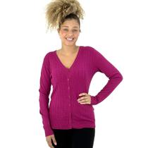 Casaco Facinelli Cardigan Lã Curto Feminino