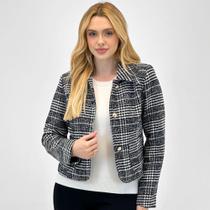 Casaco Facinelli Curto Xadrez Feminino Casaco Facinelli Curto Xadrez Feminino