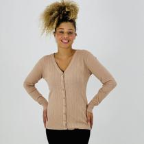 Casaco Facinelli Lã Cardigan Curto com Botão Feminino