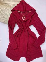 Casaco Feminina De Frio Tricot Kimono Cardigan Casaco Capuz Lã Casaco Feminina De Frio Tricot Kimono Cardigan Casaco Capuz Lã