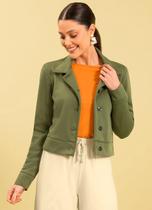 Casaco Feminina em Moletom Montana Peluciada Com Botoes