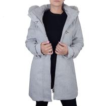 Casaco Feminino Alpelo Pele Capuz Cinza Claro - 208000