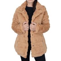 Casaco Feminino Alpelo Pele Eco Almond Marrom - 206000