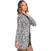 Casaco Feminino Animal Print Tricot