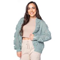 Casaco Feminino Biamar Algodão Ponto Margarida Verde Casaco Feminino Biamar Algodão Ponto Margarida Verde