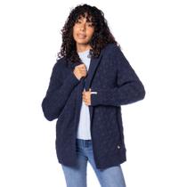 Casaco Feminino Biamar Capuz Ponto Cortina Azul Escuro Casaco Feminino Biamar Capuz Ponto Cortina Azul Escuro