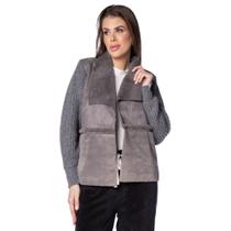 Casaco Feminino Biamar Cardigan Texturizado Cinza Escuro Casaco Feminino Biamar Cardigan Texturizado Cinza Escuro