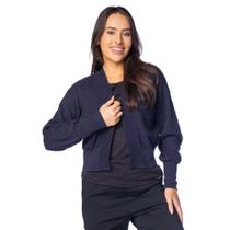 Casaco Feminino Biamar Malha Retilínea Azul Escuro Casaco Feminino Biamar Malha Retilínea Azul Escuro