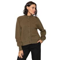Casaco Feminino Biamar Malha Texturizada Musgo Casaco Feminino Biamar Malha Texturizada Musgo