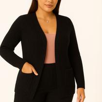 Casaco Feminino cardigan Blusa Manga Longa Sobretudo Tricô Inverno
