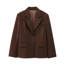 Casaco feminino chique peplum blazer com botão frontal manga comprida bolsos com aba top fashion Casaco feminino chique peplum blazer com botão frontal manga comprida bolsos com aba top fashion