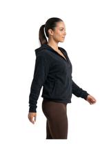 Casaco Feminino com Capuz Moleton Power Play Preto