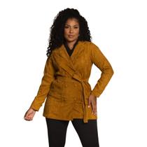 Casaco Feminino Cotele Veludo Plus Size Caramelo Domenica