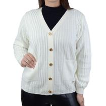 Casaco Feminino Darluam Blusa Tricot Branco Off - 1183