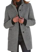 Casaco feminino de lã de inverno CHARTOU, cinza, XXL Casaco feminino de lã de inverno CHARTOU, cinza, XXL