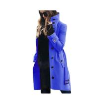 Casaco Feminino de Lã para Inverno - Quente, Gola Virada e Único Botão Casaco Feminino de Lã para Inverno - Quente, Gola Virada e Único Botão