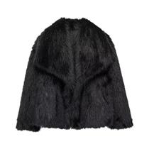 Casaco Feminino De Pele Sintética Para Outono Inverno, Jaqueta De Pelúcia Branca, Vermelha, Cinza E