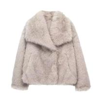 Casaco Feminino De Pelo Sintético Branco, Jaqueta Quente E Fofa, Vermelho, Cinza, Preto, Moda Outono