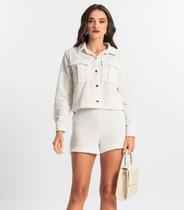 Casaco Feminino De Tweed Shine Endless Branco