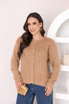 casaco feminino em tricot cardigan com botões moda inverno tendencia