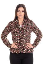 Casaco Feminino em Veludo Floral Casaco Feminino em Veludo Floral