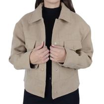 Casaco Feminino Facinelli By Mooncity Bege Areia - 610279 Casaco Feminino Facinelli By Mooncity Bege Areia - 610279