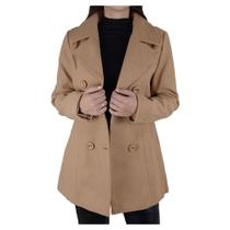 Casaco Feminino Facinelli By Mooncity Marrom Kaqui - 610219 Casaco Feminino Facinelli By Mooncity Marrom Kaqui - 610219
