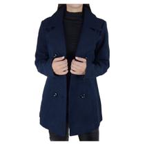 Casaco Feminino Facinelli By Mooncity Médio Marinho - 610219 Casaco Feminino Facinelli By Mooncity Médio Marinho - 610219