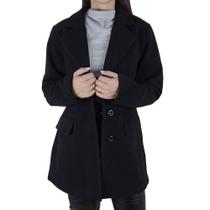 Casaco Feminino Facinelli By Mooncity Médio Preto - 610259 Casaco Feminino Facinelli By Mooncity Médio Preto - 610259
