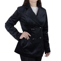 Casaco Feminino Facinelli By Mooncity Veludo Preto - 610228