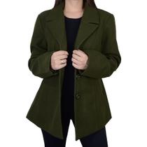 Casaco Feminino Facinelli City Lady Verde Militar Plus Size - 618003