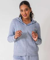 Casaco Feminino Fitness Moletom Mescla Marisa Cinza-49969 Casaco Feminino Fitness Moletom Mescla Marisa Cinza-49969