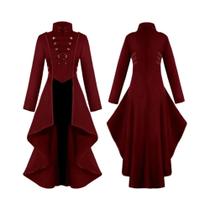 Casaco Feminino Gótico Vitoriano De Manga Longa Com Botões, Traje Medieval Steampunk Para Halloween