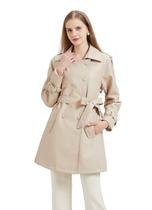 Casaco feminino GRAN ORIENTE de material sintético com trespassado duplo Casaco feminino GRAN ORIENTE de material sintético com trespassado duplo