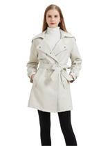 Casaco feminino GRAN ORIENTE, sobretudo de material sintético, branco L