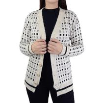 Casaco Feminino Iaraline Jacquard Bege - 5536