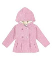 Casaco feminino infantil inverno com capuz