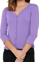 Casaco Feminino Infini Malha Canelada Lilás - S23251