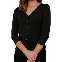 Casaco Feminino Infini Malha Canelada Preto - S23251