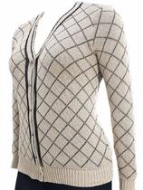 Casaco Feminino Jacquard Losango - Katlen Tricot