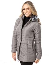 Casaco Feminino Jaqueta Sobretudo com Capuz Removível Inverno Frio Viagem Corta Vento Acolchoado Casaco Feminino Jaqueta Sobretudo com Capuz Removível Inverno Frio Viagem Corta Vento Acolchoado