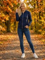 Casaco Feminino Moletom Slim Com Capuz Ajustável E Zíper Blusa De Frio Costura Reforçada Qualidade Premium Envio Rápido