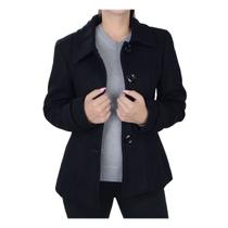 Casaco Feminino Peleteria Cordeiro Caban Slim Preto - 2303 Casaco Feminino Peleteria Cordeiro Caban Slim Preto - 2303