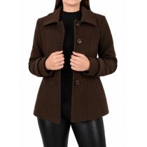 Casaco Feminino Peleteria Cordeiro Lã Caban Slim - 2303 Casaco Feminino Peleteria Cordeiro Lã Caban Slim - 2303