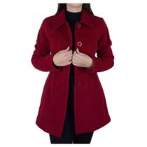 Casaco Feminino Peleteria Cordeiro Lã Slim Vermelho - 2876 Casaco Feminino Peleteria Cordeiro Lã Slim Vermelho - 2876