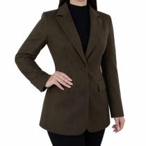 Casaco Feminino Pellini Aveludado Marrom Café - PL3670 Casaco Feminino Pellini Aveludado Marrom Café - PL3670