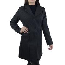 Casaco Feminino Pellini Longo Cinza Grafite - GD36332 Casaco Feminino Pellini Longo Cinza Grafite - GD36332