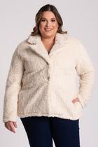 Casaco Feminino Plus Size de Pelo Teddy (Sherpa) - Serena